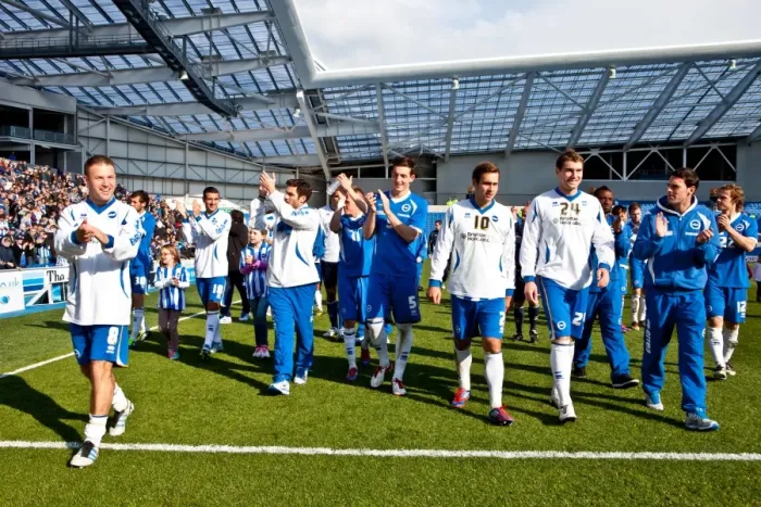 Framed Print : Brighton & Hove Albion's Promotion Celebration: Lap of Honor vs. Birmingham City (April 21, 2012)