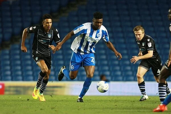 Brighton & Hove Albion's Rohan Ince in Action against Colchester United during the EFL Cup First Round, 2016