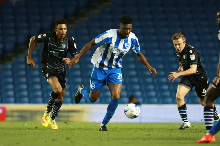Framed Print : Brighton & Hove Albion's Rohan Ince in Action against Colchester United during the EFL Cup First Round, 2016 Framed Print : Brighton & Hove Albion's Rohan Ince in Action against Colchester United during the EFL Cup First Round, 2016