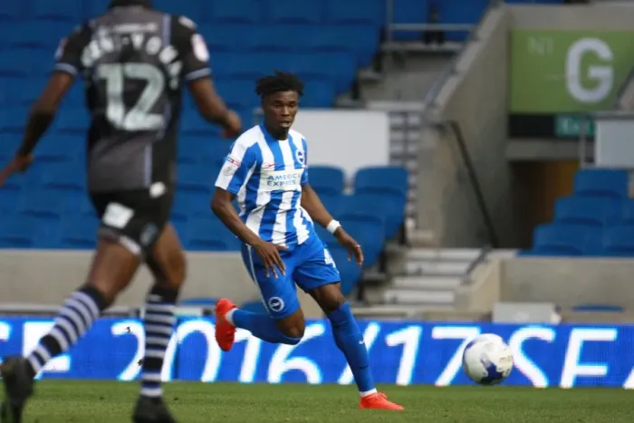 Framed Print : Brighton & Hove Albion's Sam Adekugbe in EFL Cup Action against Colchester United at American Express Community Stadium (09.08.16) Framed Print : Brighton & Hove Albion's Sam Adekugbe in EFL Cup Action against Colchester United at American Express Community Stadium (09.08.16)