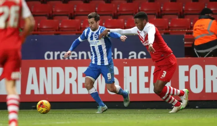 Framed Print : Brighton & Hove Albion's Sam Baldock Scores Against Charlton Athletic, The Valley, January 10, 2015 Framed Print : Brighton & Hove Albion's Sam Baldock Scores Against Charlton Athletic, The Valley, January 10, 2015