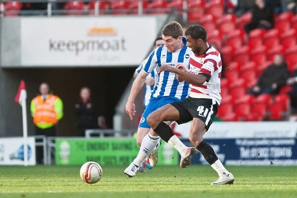 Brighton & Hove Albion's Sam Vokes On The Attack Against Doncaster Rovers, March 2012