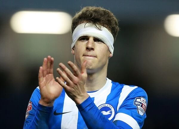 Brighton & Hove Albion's Solly March Celebrates with Fans after Championship Win vs Charlton Athletic (05DEC15)