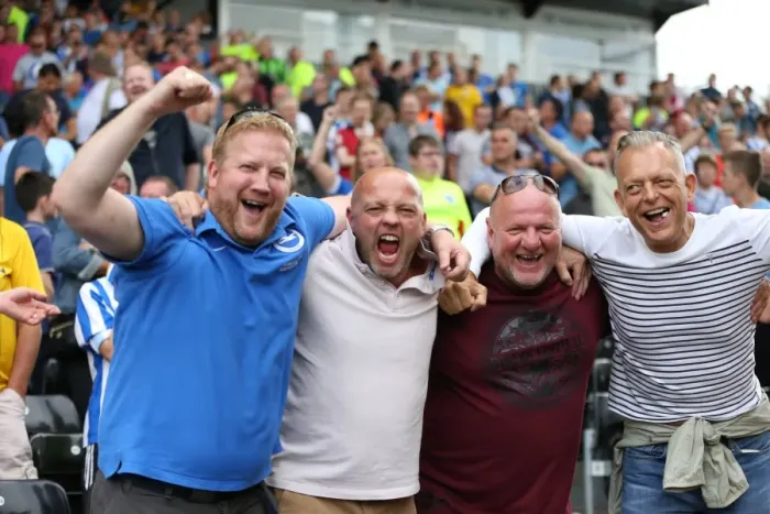 Framed Print : Brighton and Hove Albion's Thrilling Championship Win at Craven Cottage: Fans Celebrate in Jubilant Mood (15 / 08 / 2015) Framed Print : Brighton and Hove Albion's Thrilling Championship Win at Craven Cottage: Fans Celebrate in Jubilant Mood (15 / 08 / 2015)