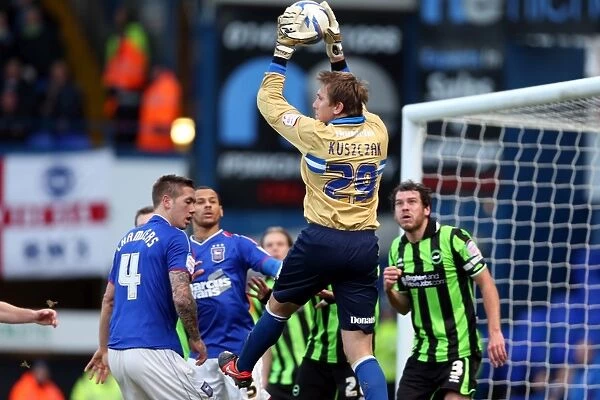 Brighton & Hove Albion's Tomasz Kuszczak in Action Against Ipswich Town (1st January 2013)