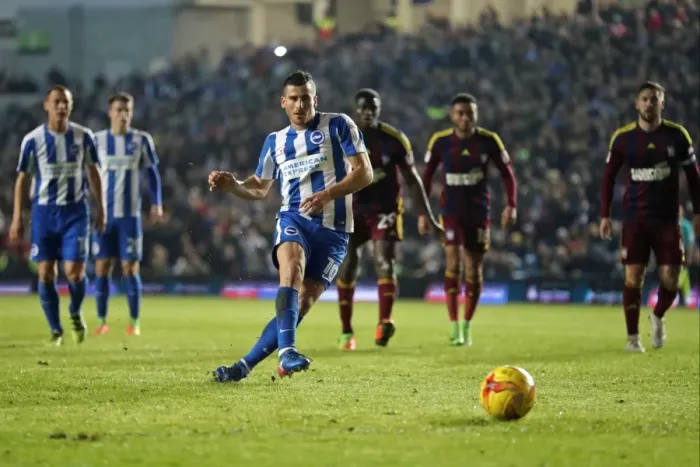 Framed Print : Brighton & Hove Albion's Tomer Hemed Scores Penalty Against Ipswich Town in EFL Sky Bet Championship (14 FEBRUARY 2017) Framed Print : Brighton & Hove Albion's Tomer Hemed Scores Penalty Against Ipswich Town in EFL Sky Bet Championship (14 FEBRUARY 2017)