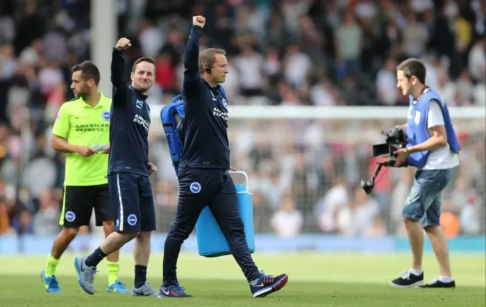 Framed Print : Brighton and Hove Albion's Victory Celebration: Paul Watson and Antony Stuart at Fulham's Craven Cottage (15 / 08 / 2015) Framed Print : Brighton and Hove Albion's Victory Celebration: Paul Watson and Antony Stuart at Fulham's Craven Cottage (15 / 08 / 2015)