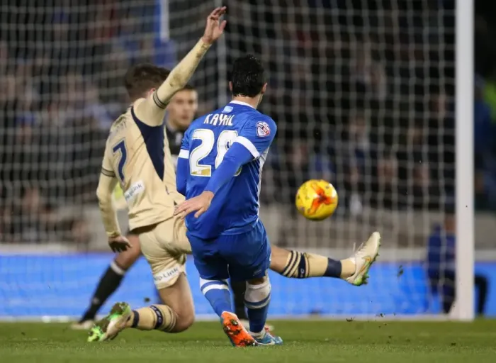 Framed Print : Brighton Midfielder Beram Kayal Fires Shot Against Leeds United - Championship Clash, February 2015 Framed Print : Brighton Midfielder Beram Kayal Fires Shot Against Leeds United - Championship Clash, February 2015