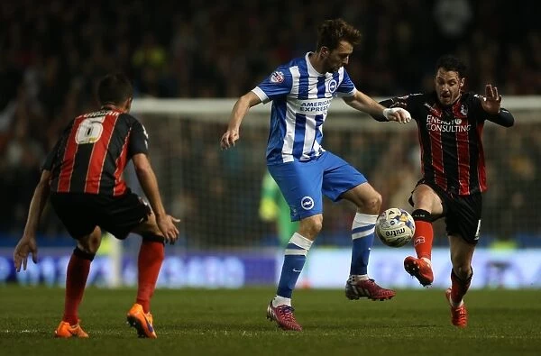Brighton Midfielder Dale Stephens in Action Against AFC Bournemouth (April 2015)