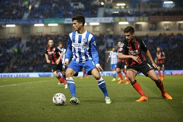 Brighton Midfielder Joao Carlos Teixeira in Action Against AFC Bournemouth (April 2015)