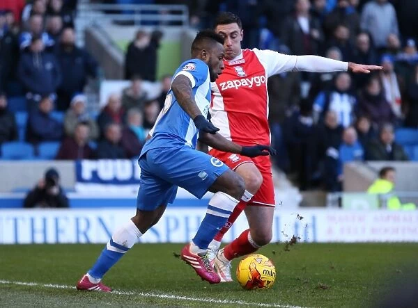 Brighton Midfielder Kazenga LuaLua in Action Against Birmingham City, February 2015
