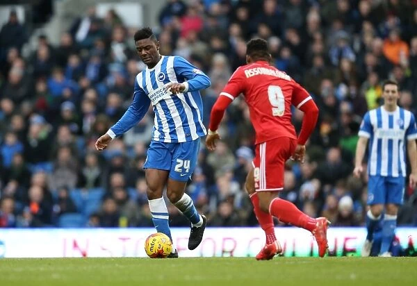 Brighton Midfielder Rohan Ince in Action against Nottingham Forest, Sky Bet Championship 2015