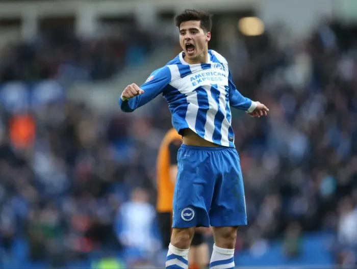 Framed Print : Brighton Midfielder Teixeira's Disallowed Goal Celebration vs. Wolverhampton Wanderers (2015) Framed Print : Brighton Midfielder Teixeira's Disallowed Goal Celebration vs. Wolverhampton Wanderers (2015)