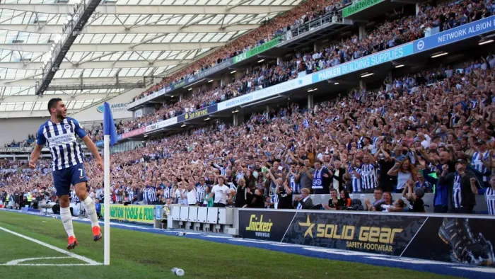 Framed Print : Brighton vs. Burnley: Intense Clash in Premier League, American Express Community Stadium - September 10, 2019