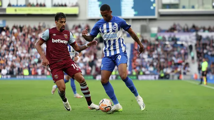 Framed Print : Brighton vs. West Ham United: Thrilling Showdown in the 2023 / 24 Premier League at American Express Stadium Framed Print : Brighton vs. West Ham United: Thrilling Showdown in the 2023 / 24 Premier League at American Express Stadium