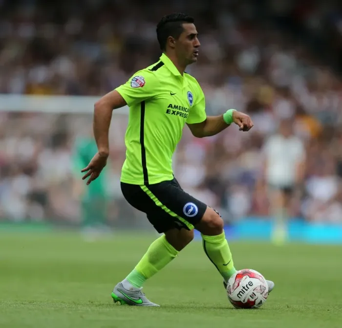 Framed Print : Brighton's Beram Kayal in Action against Fulham in Sky Bet Championship Clash (15 / 08 / 2015) Framed Print : Brighton's Beram Kayal in Action against Fulham in Sky Bet Championship Clash (15 / 08 / 2015)