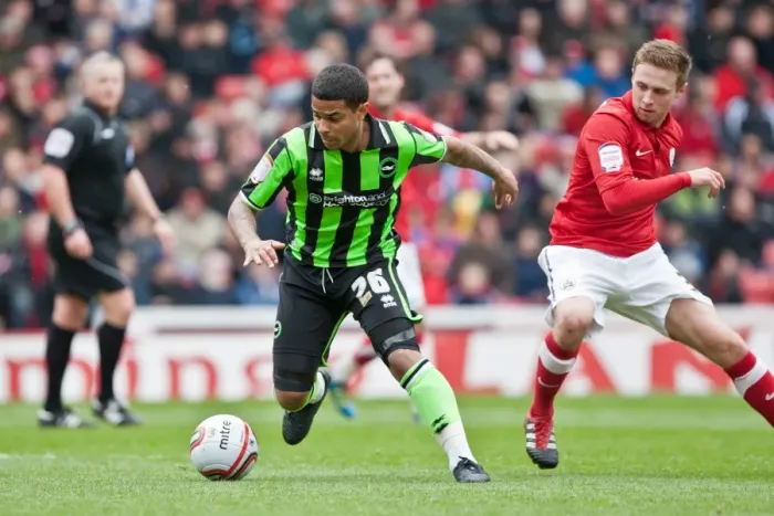 Framed Print : Brighton's Bridcutt in Action: Npower Championship Clash at Barnsley (April 28, 2012) Framed Print : Brighton's Bridcutt in Action: Npower Championship Clash at Barnsley (April 28, 2012)