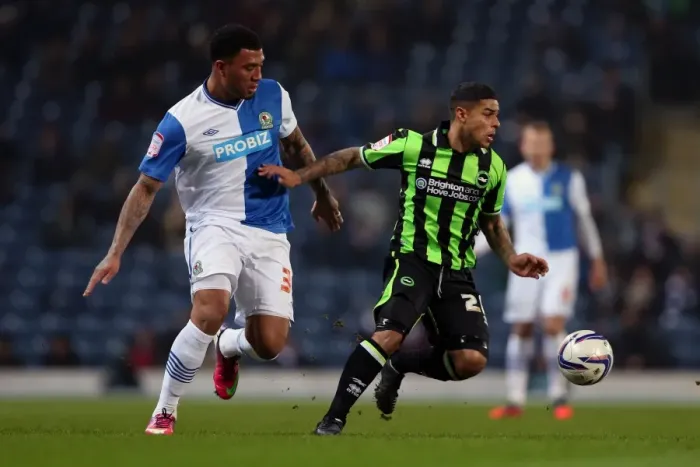 Framed Print : Brighton's Bridcutt Defends Against Kazim-Richards in Npower Championship Clash (Blackburn vs Brighton, 12-12-2012) Framed Print : Brighton's Bridcutt Defends Against Kazim-Richards in Npower Championship Clash (Blackburn vs Brighton, 12-12-2012)