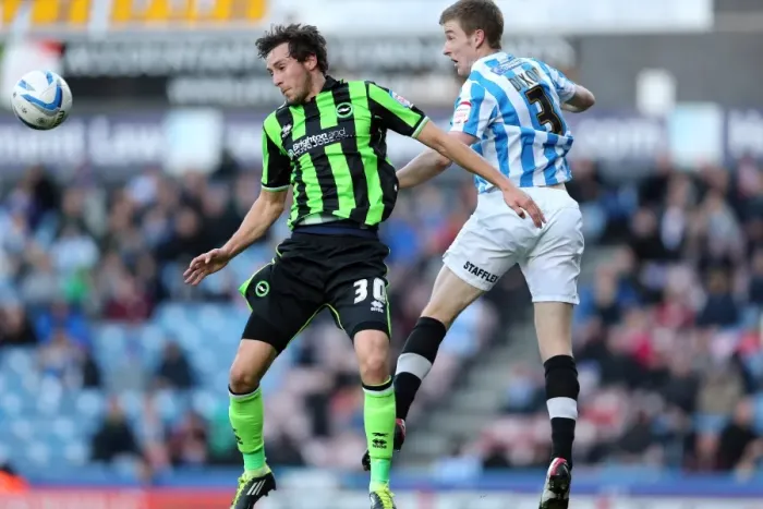 Framed Print : Brighton's Will Buckley in Action: Huddersfield vs. Brighton, Championship 2012