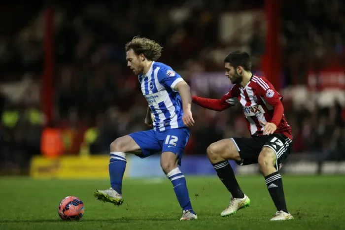 Framed Print : Brighton's Craig Mackail-Smith Faces Off Against Brentford in FA Cup Clash, 3rd January 2015 Framed Print : Brighton's Craig Mackail-Smith Faces Off Against Brentford in FA Cup Clash, 3rd January 2015