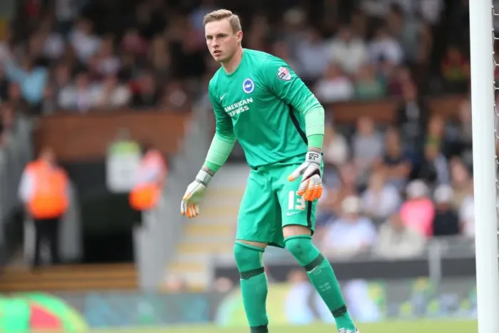 Framed Print : Brighton's David Stockdale Focused During Fulham Clash in Sky Bet Championship (15-08-2015) Framed Print : Brighton's David Stockdale Focused During Fulham Clash in Sky Bet Championship (15-08-2015)