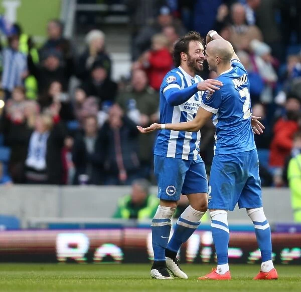 Brighton's Inigo Calderon Scores His Second Goal Against Birmingham City (21FEB15)
