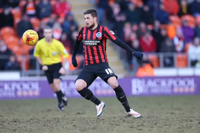 Framed Print : Brighton's Jake Forster-Caskey in Action against Blackpool (31Jan15) Framed Print : Brighton's Jake Forster-Caskey in Action against Blackpool (31Jan15)