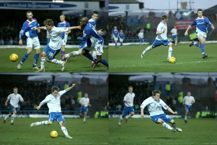 Framed Print : Brighton's Jake Robinson in Intense Action Against Chesterfield Framed Print : Brighton's Jake Robinson in Intense Action Against Chesterfield