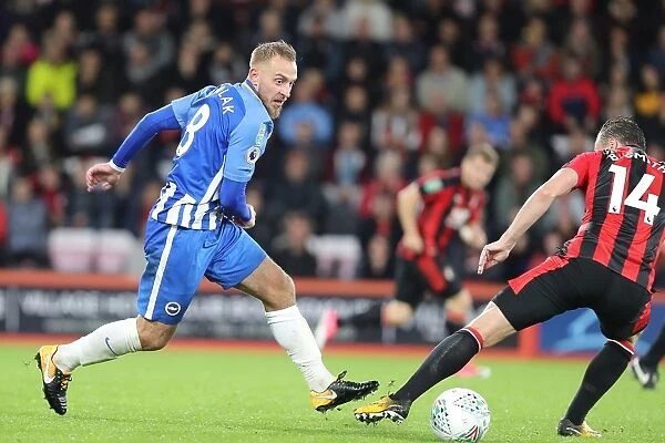 Brighton's Jiri Skalak Fights for Possession against AFC Bournemouth in EFL Cup Clash