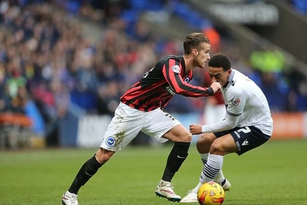 Brighton's Joe Bennett in Action against Bolton Wanderers (28FEB15)