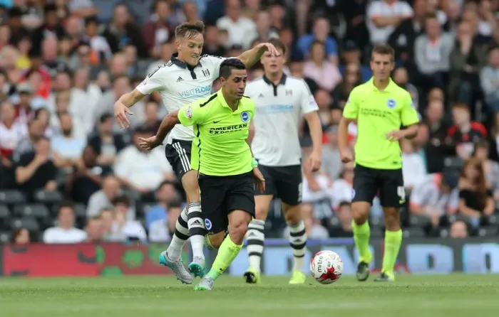 Framed Print : Brighton's Kayal in Action: Fulham vs. Brighton & Hove Albion, Sky Bet Championship (15.08.2015) Framed Print : Brighton's Kayal in Action: Fulham vs. Brighton & Hove Albion, Sky Bet Championship (15.08.2015)