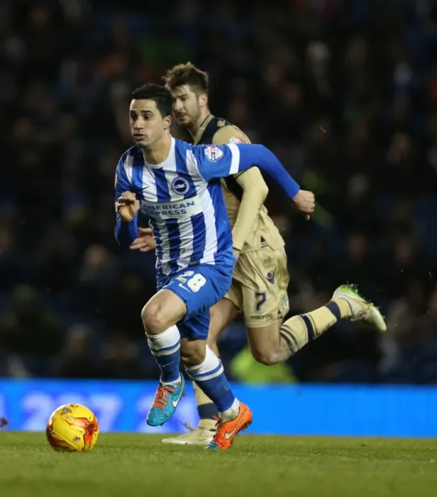 Framed Print : Brighton's Kayal in Action Against Leeds United, February 2015 Framed Print : Brighton's Kayal in Action Against Leeds United, February 2015