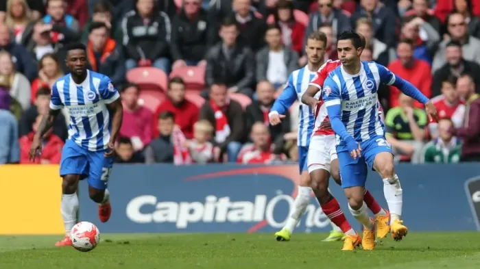 Framed Print : Brighton's Kayal in Action Against Middlesbrough (02MAY15) Framed Print : Brighton's Kayal in Action Against Middlesbrough (02MAY15)