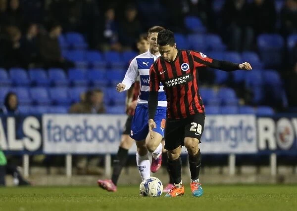 Brighton's Kayal in Action: Reading vs. Brighton and Hove Albion, Championship 2015 - Midfielder Kayal Battles it Out