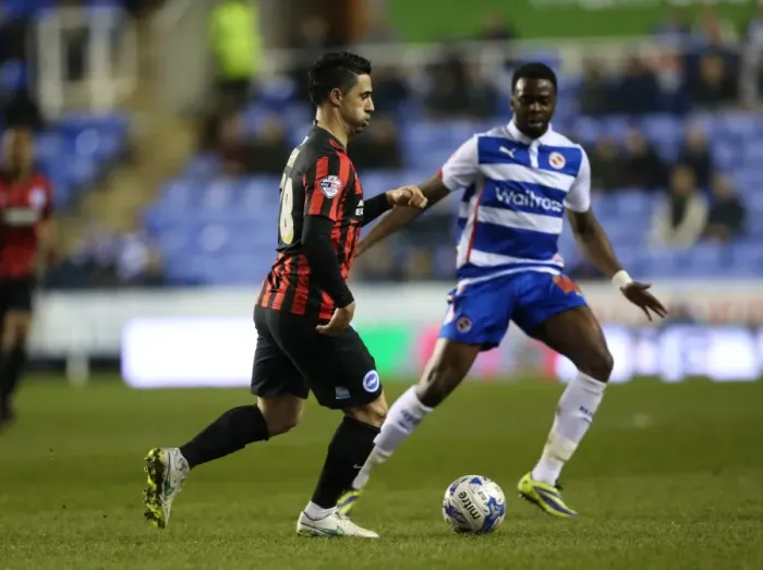 Framed Print : Brighton's Kayal in Action: Reading vs. Brighton and Hove Albion, Championship 2015 - Beram Kayal Midfield Battle Framed Print : Brighton's Kayal in Action: Reading vs. Brighton and Hove Albion, Championship 2015 - Beram Kayal Midfield Battle