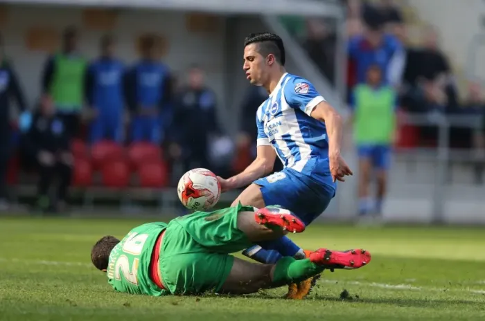 Framed Print : Brighton's Kayal in Action against Rotherham United (6th April 2015)