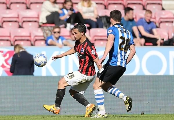 Brighton's Kayal in Action against Wigan in Championship Clash (18APR15)