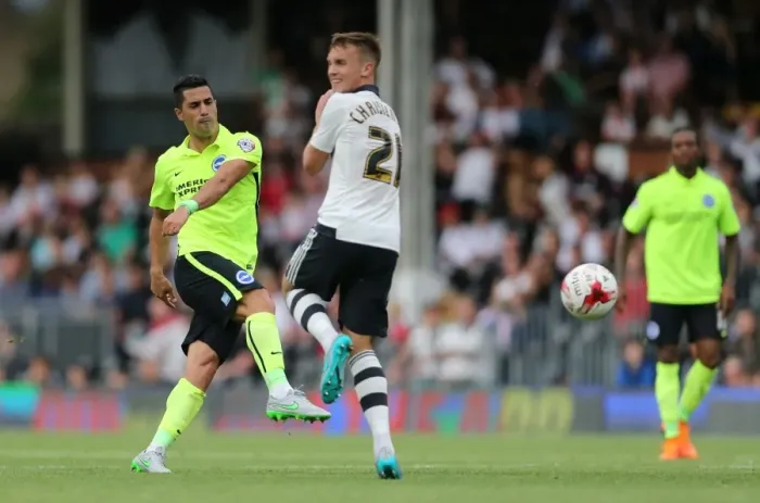 Framed Print : Brighton's Kayal Shoots in Championship Clash vs. Fulham (15.08.2015) Framed Print : Brighton's Kayal Shoots in Championship Clash vs. Fulham (15.08.2015)