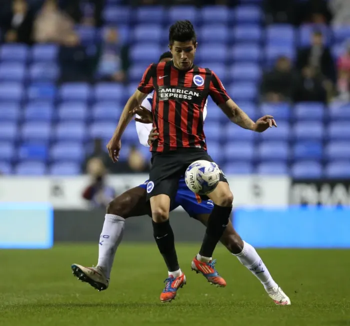 Framed Print : Brighton's Ledesma in Action: Championship Showdown at Reading (10MAR15) Framed Print : Brighton's Ledesma in Action: Championship Showdown at Reading (10MAR15)