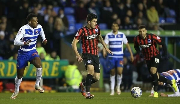 Brighton's Ledesma in Action against Reading in Championship Clash (10MAR15)