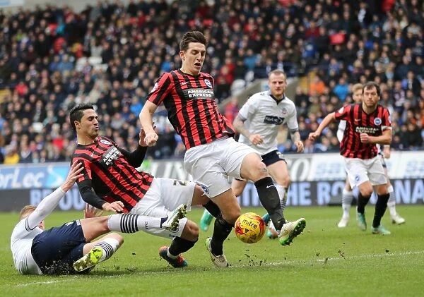 Brighton's Lewis Dunk in Action Against Bolton Wanderers (February 2015)