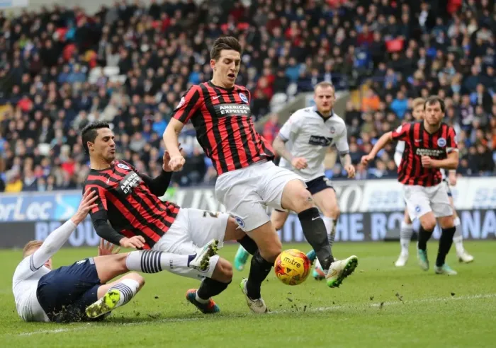Framed Print : Brighton's Lewis Dunk in Action Against Bolton Wanderers (February 2015) Framed Print : Brighton's Lewis Dunk in Action Against Bolton Wanderers (February 2015)