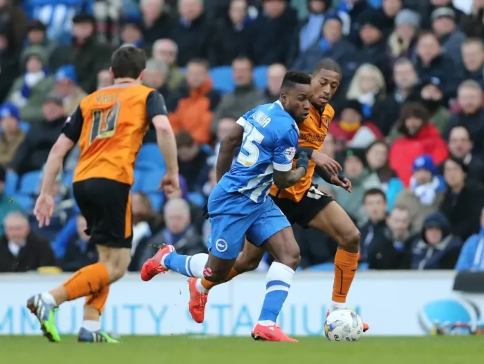 Framed Print : Brighton's LuaLua in Action: Brighton and Hove Albion vs. Wolverhampton Wanderers, Sky Bet Championship, 14th March 2015 Framed Print : Brighton's LuaLua in Action: Brighton and Hove Albion vs. Wolverhampton Wanderers, Sky Bet Championship, 14th March 2015