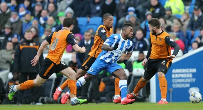 Framed Print : Brighton's LuaLua in Action: Championship Clash - Brighton & Hove Albion vs. Wolverhampton Wanderers (March 2015) Framed Print : Brighton's LuaLua in Action: Championship Clash - Brighton & Hove Albion vs. Wolverhampton Wanderers (March 2015)
