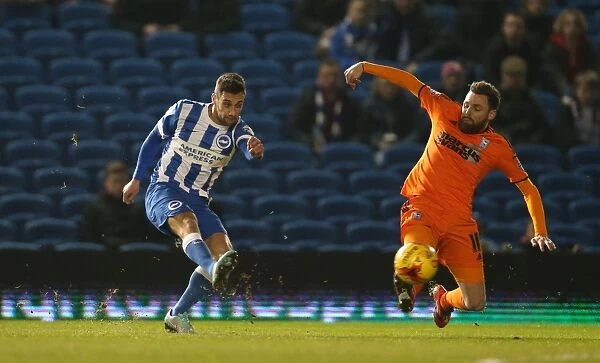 Brighton's Sam Baldock Scores Dramatic Goal Against Ipswich Town in Championship Clash, January 2015