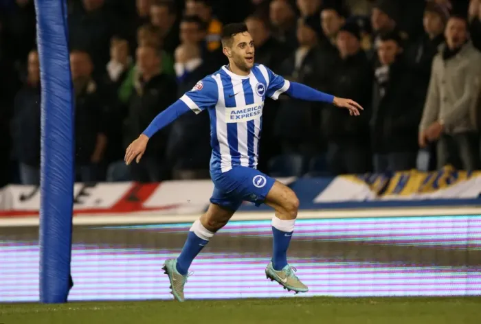 Framed Print : Brighton's Sam Baldock Scores Thriller in Championship Clash vs. Leeds United (24FEB15) Framed Print : Brighton's Sam Baldock Scores Thriller in Championship Clash vs. Leeds United (24FEB15)