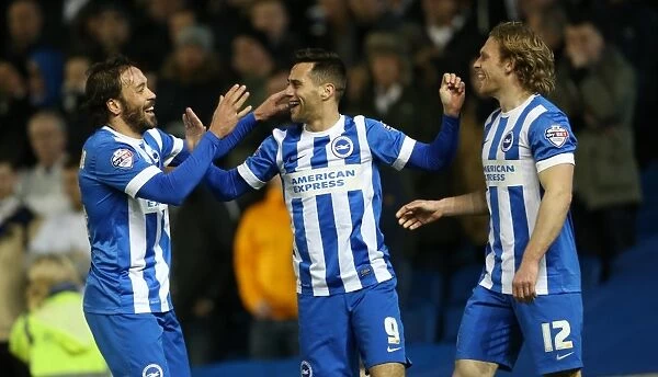 Brighton's Sam Baldock Scores Thrilling Goal Against Leeds United in Championship Match, 24 February 2015