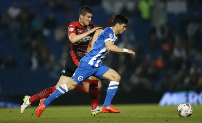 Framed Print : Brighton's Teixeira Shines in Championship Clash vs. Huddersfield (14APR15) Framed Print : Brighton's Teixeira Shines in Championship Clash vs. Huddersfield (14APR15)