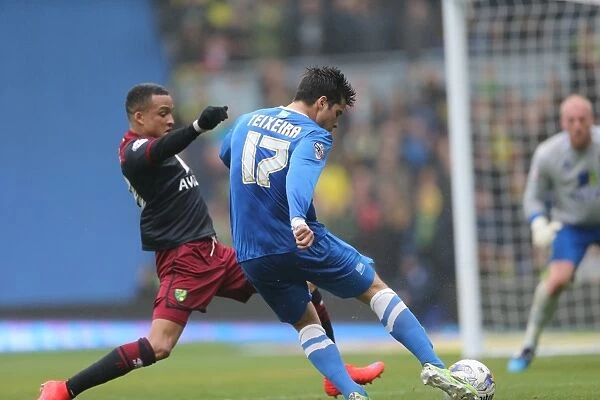 Brighton's Teixeira Thunders a Shot Against Norwich in Championship Clash, 2015