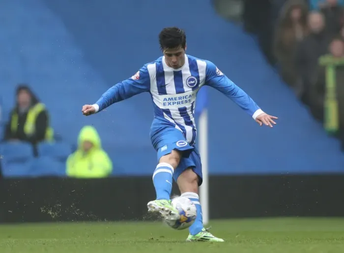 Framed Print : Brighton's Teixeira Unleashes a Shot Against Norwich in Championship Clash, 2015 Framed Print : Brighton's Teixeira Unleashes a Shot Against Norwich in Championship Clash, 2015